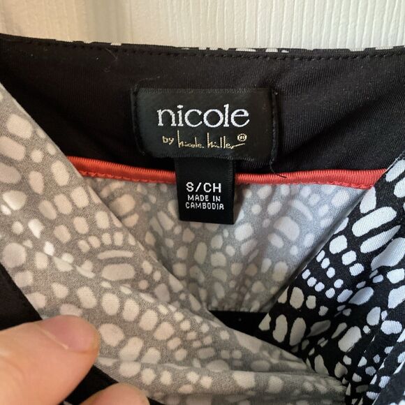 Nicole By Nicole Miller Dress Women’s Size Small Black & White Sleeveless Maxi - Picture 5 of 11